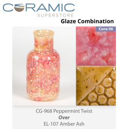 Peppermint Twist - CG968 over Amber Ash EL107 Glaze Combination Peppermint Twist - CG968 over Amber Ash EL107 Glaze Combination